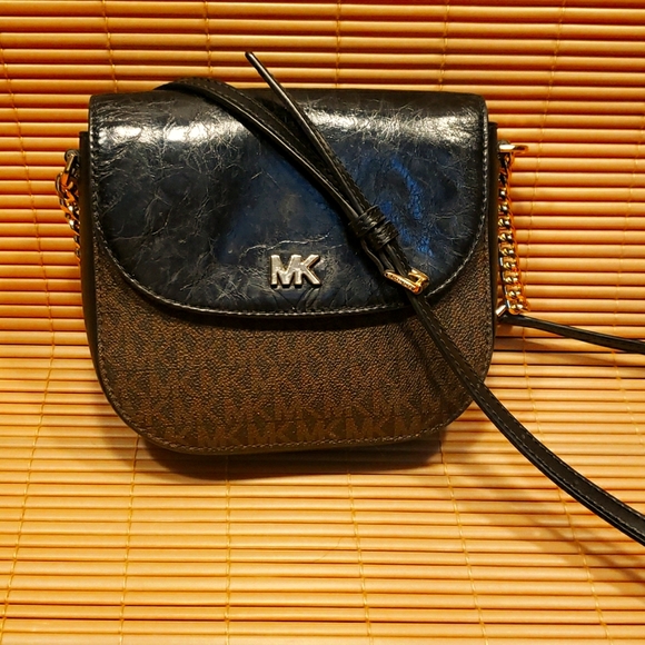 Michael Kors Handbags - Sold Michael Kors Crossbody Logo MK Brown and Black Purse